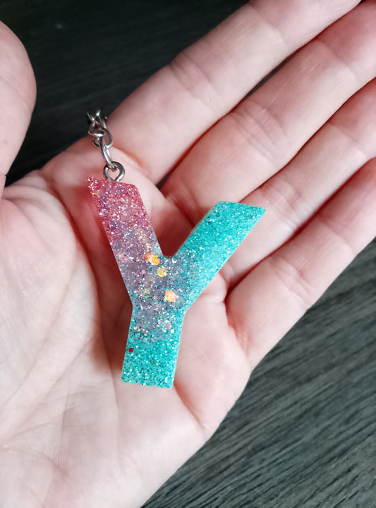 porte clé Y rose et bleue