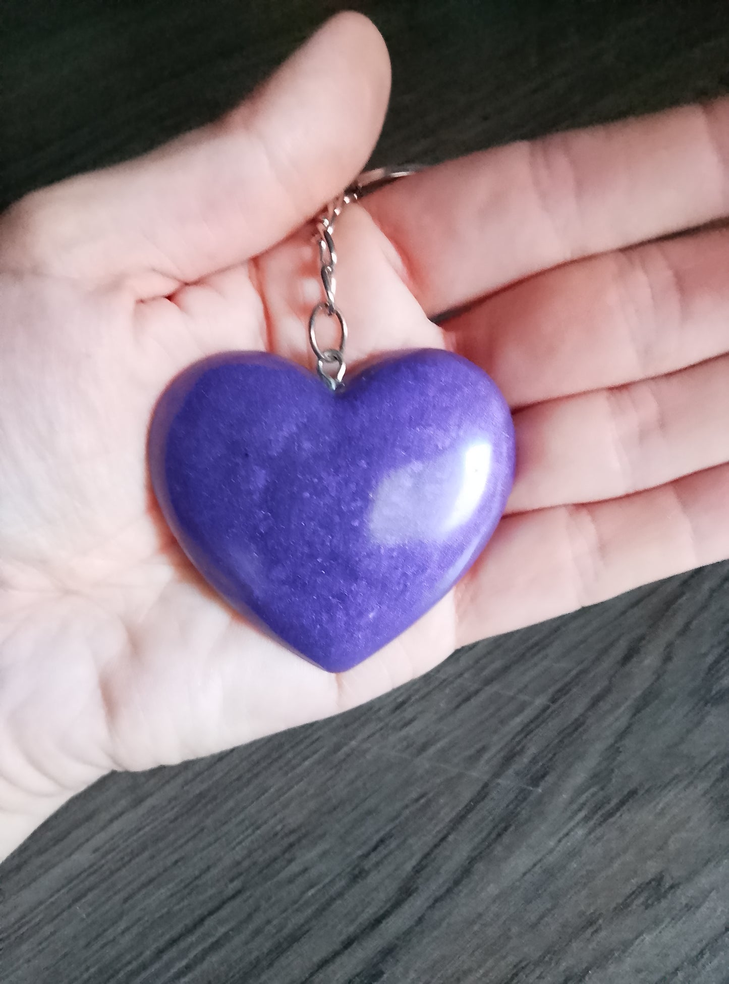 porte clé coeur nacré