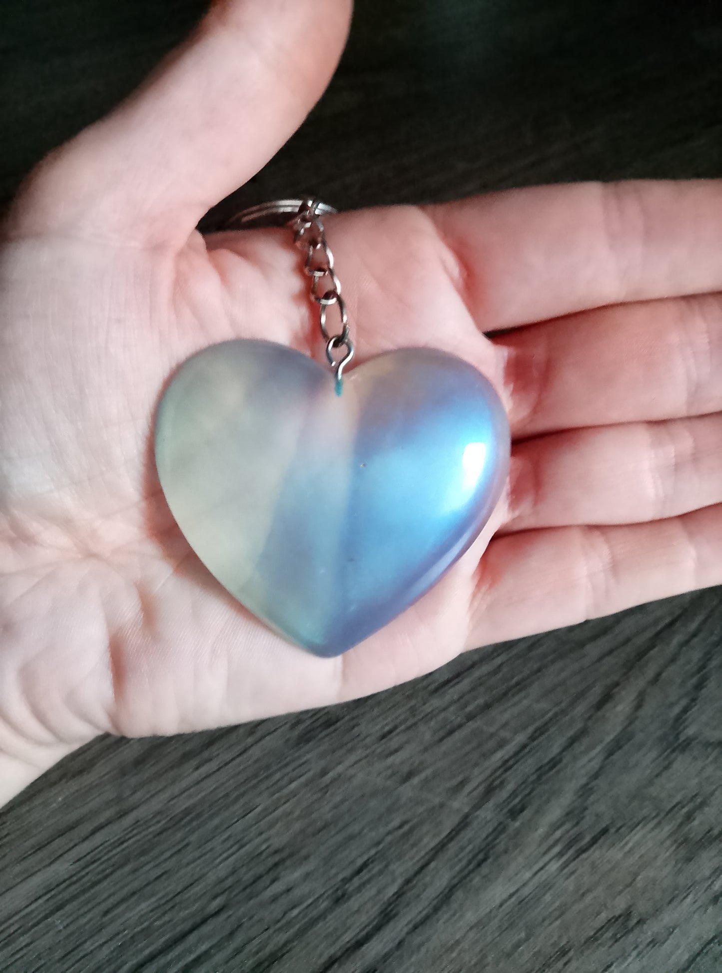 porte cle coeur nacré