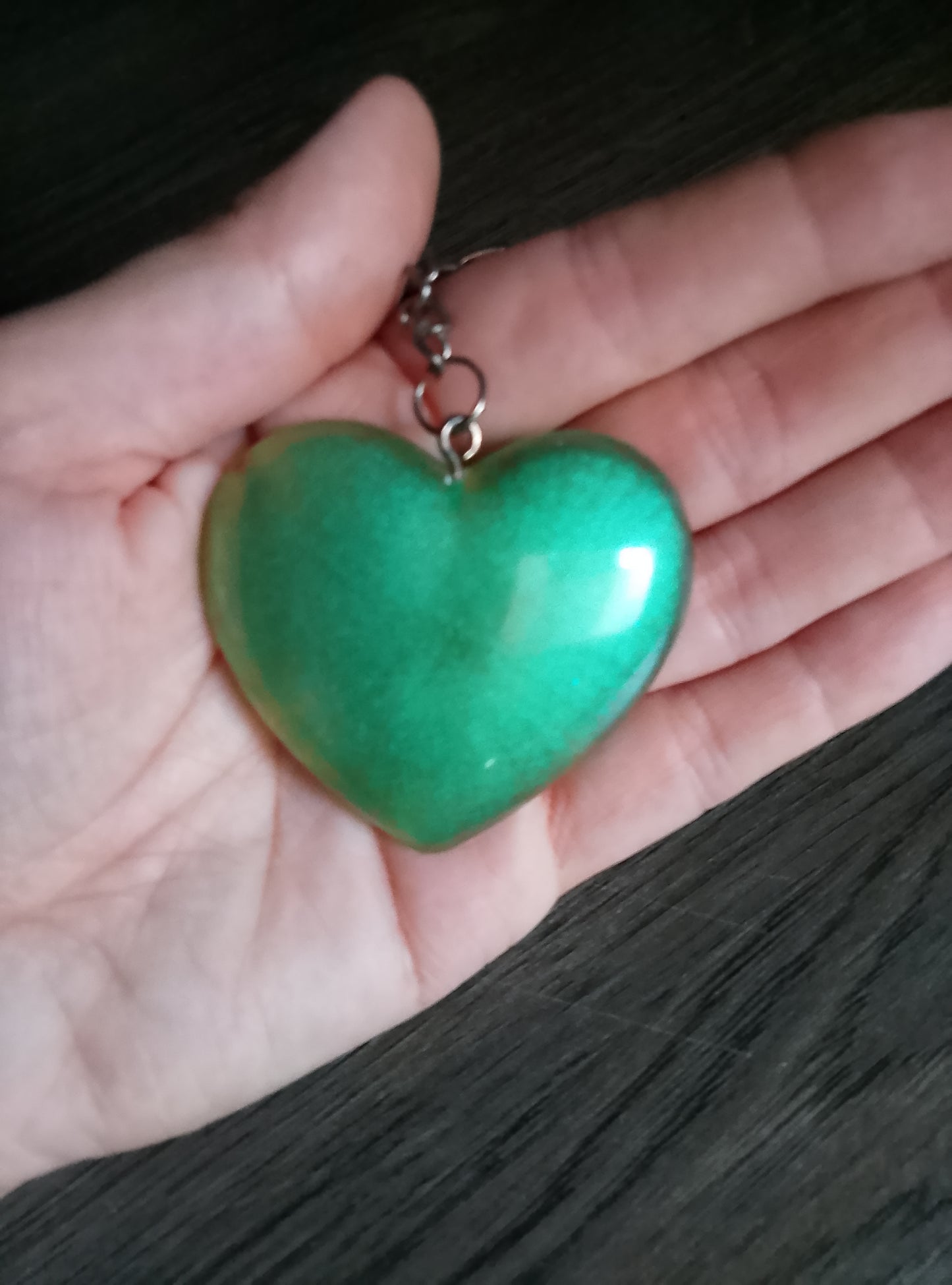 porte clé coeur nacré