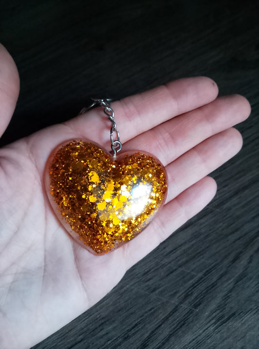 porte cle coeur paillette