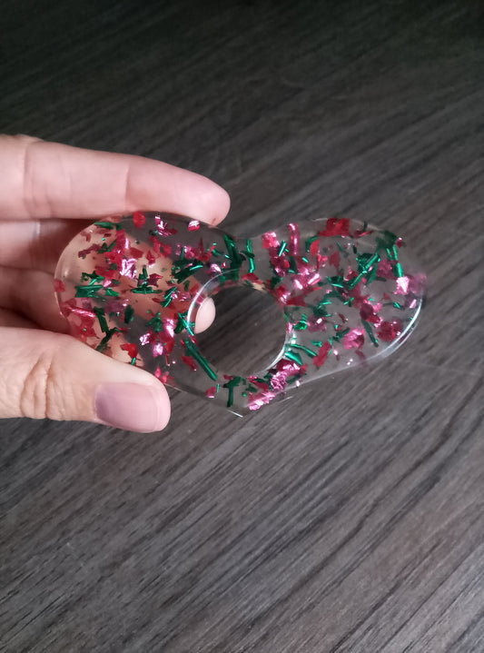 bague de lecture verte et rose