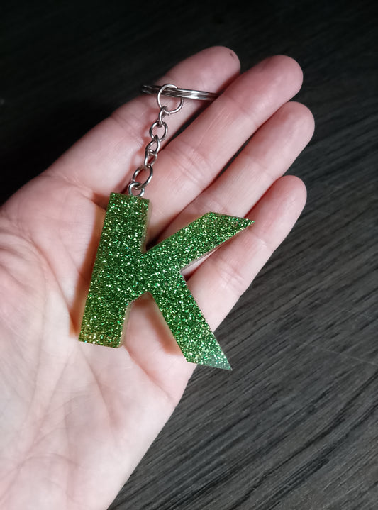 porte clé K vert