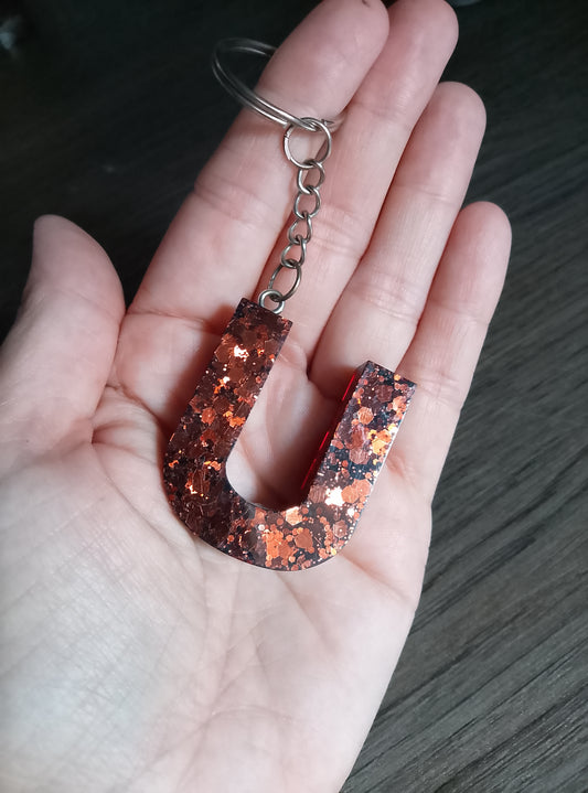 porte clé U marron