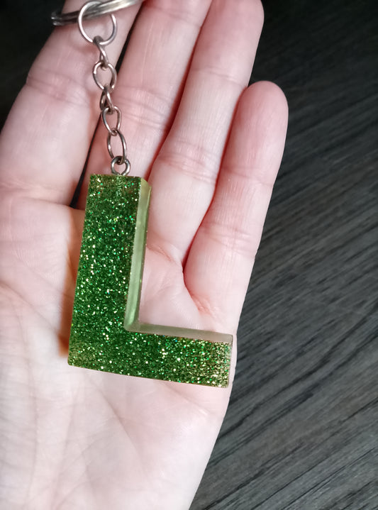 porte clé L vert