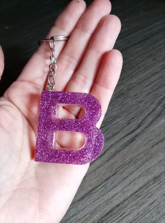 porte clé B violet
