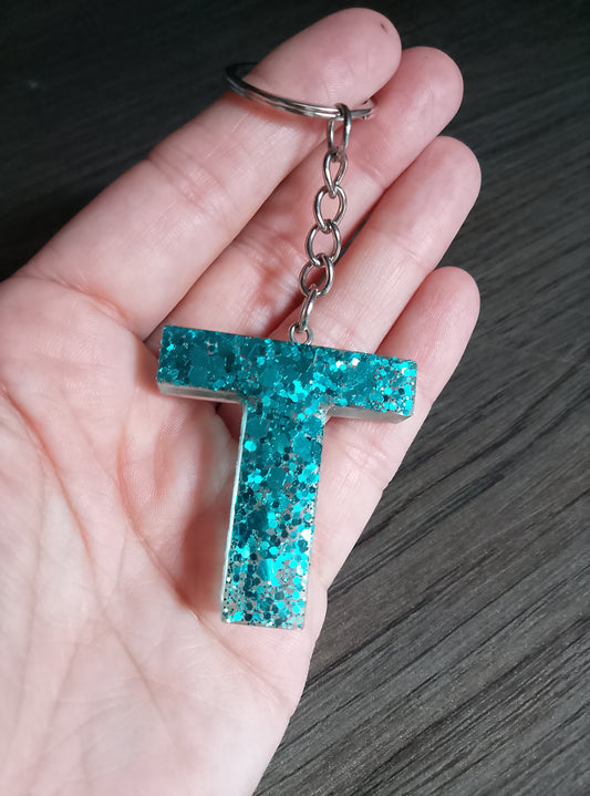 porte clé T bleue