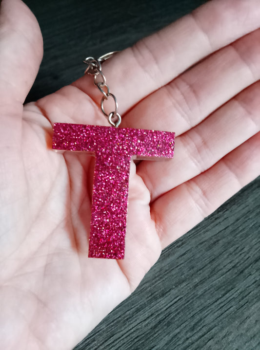 porte clé T rose