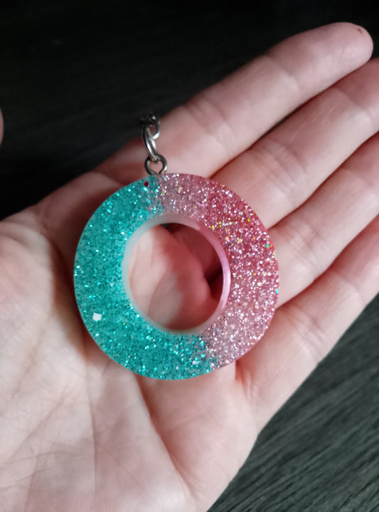 porte clé O bleue  rose