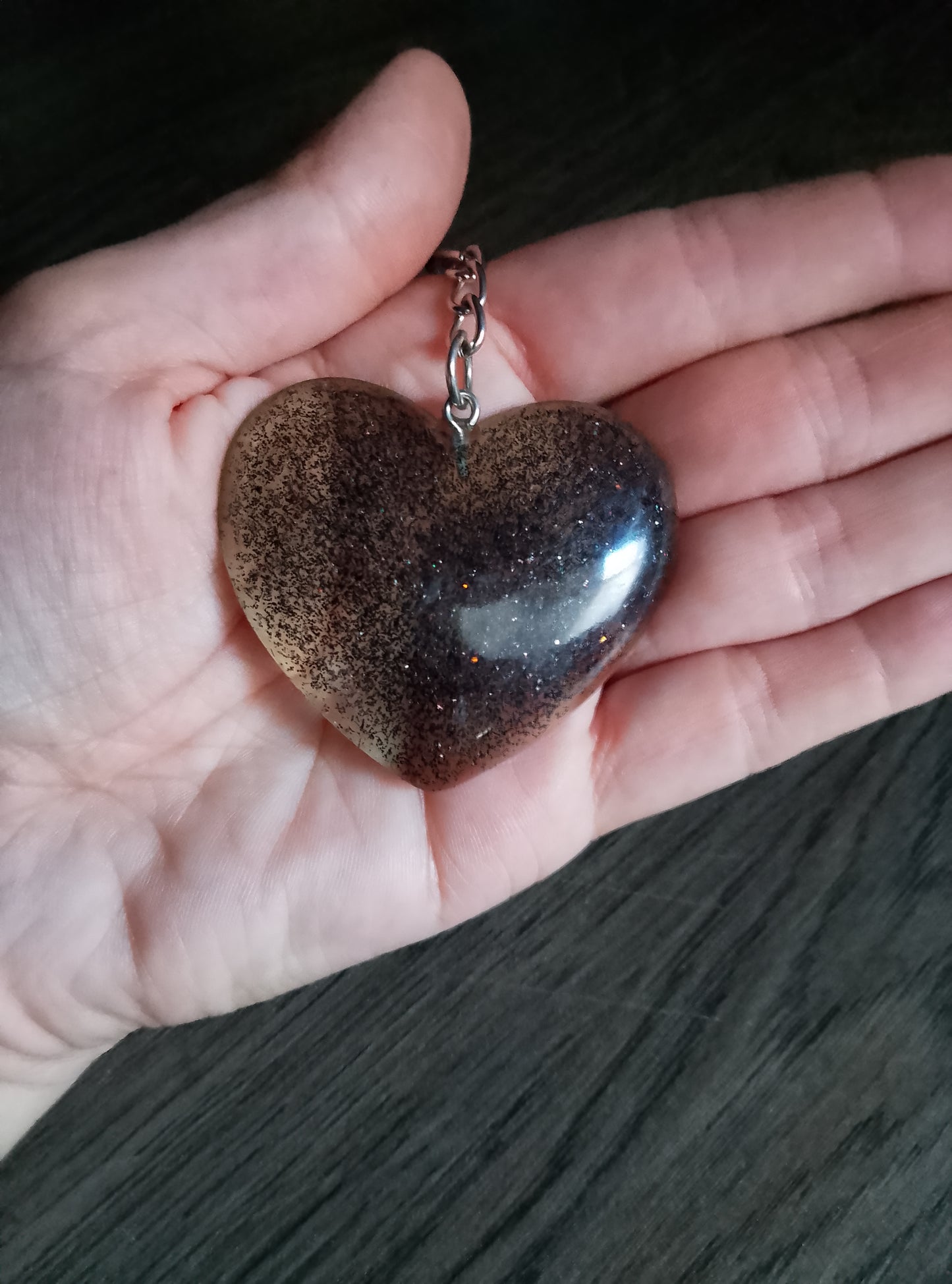 porte cle coeur noir