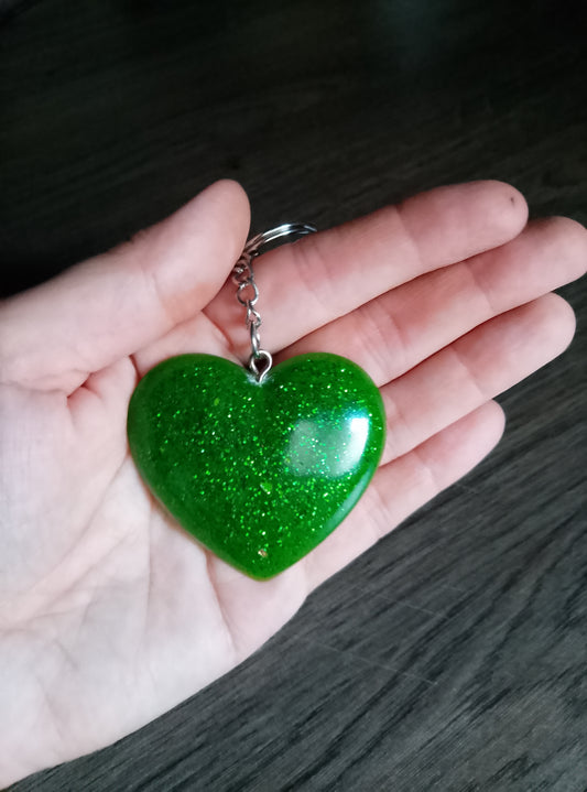 porte cle coeur vert