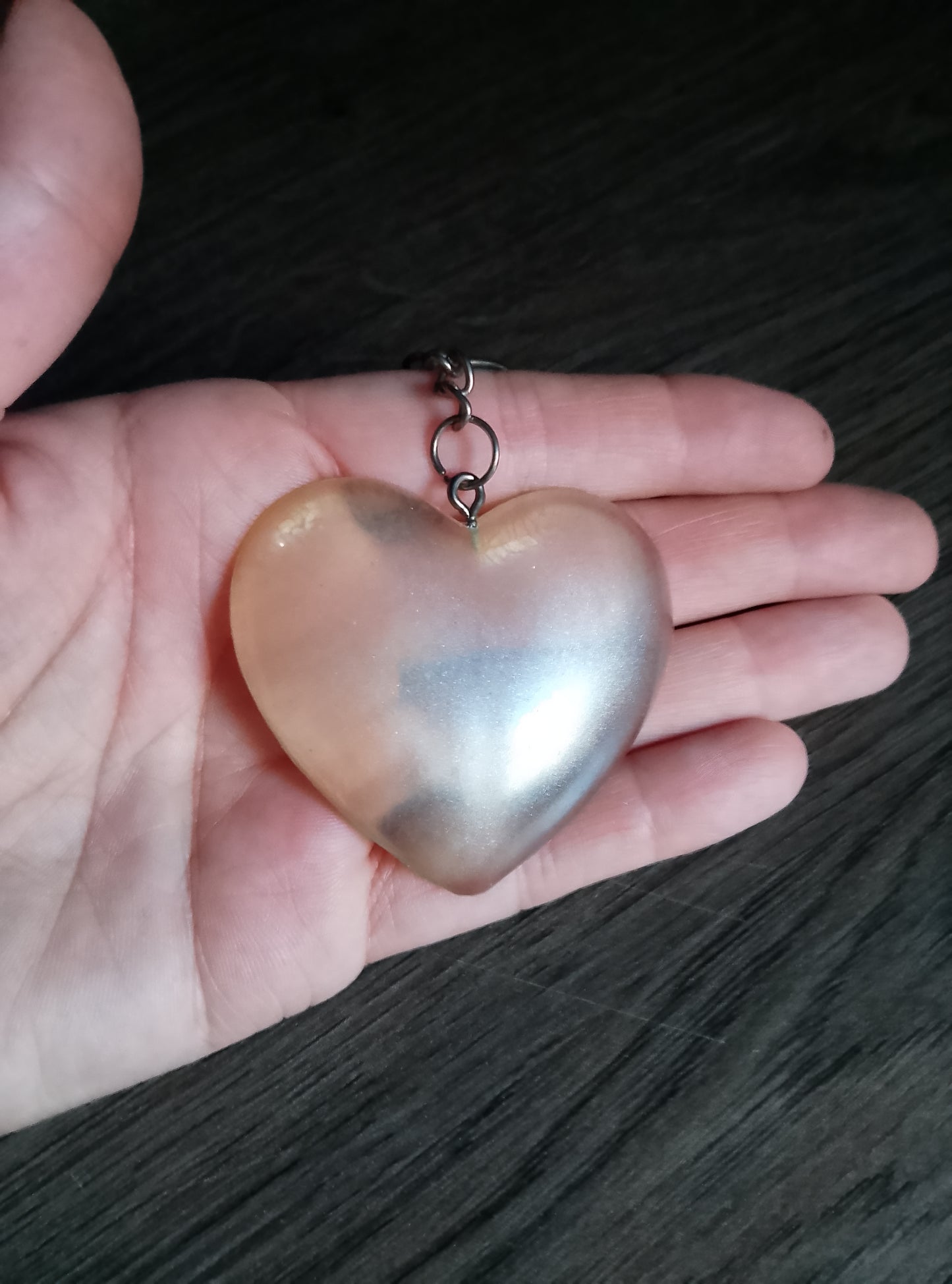 porte clé coeur nacré