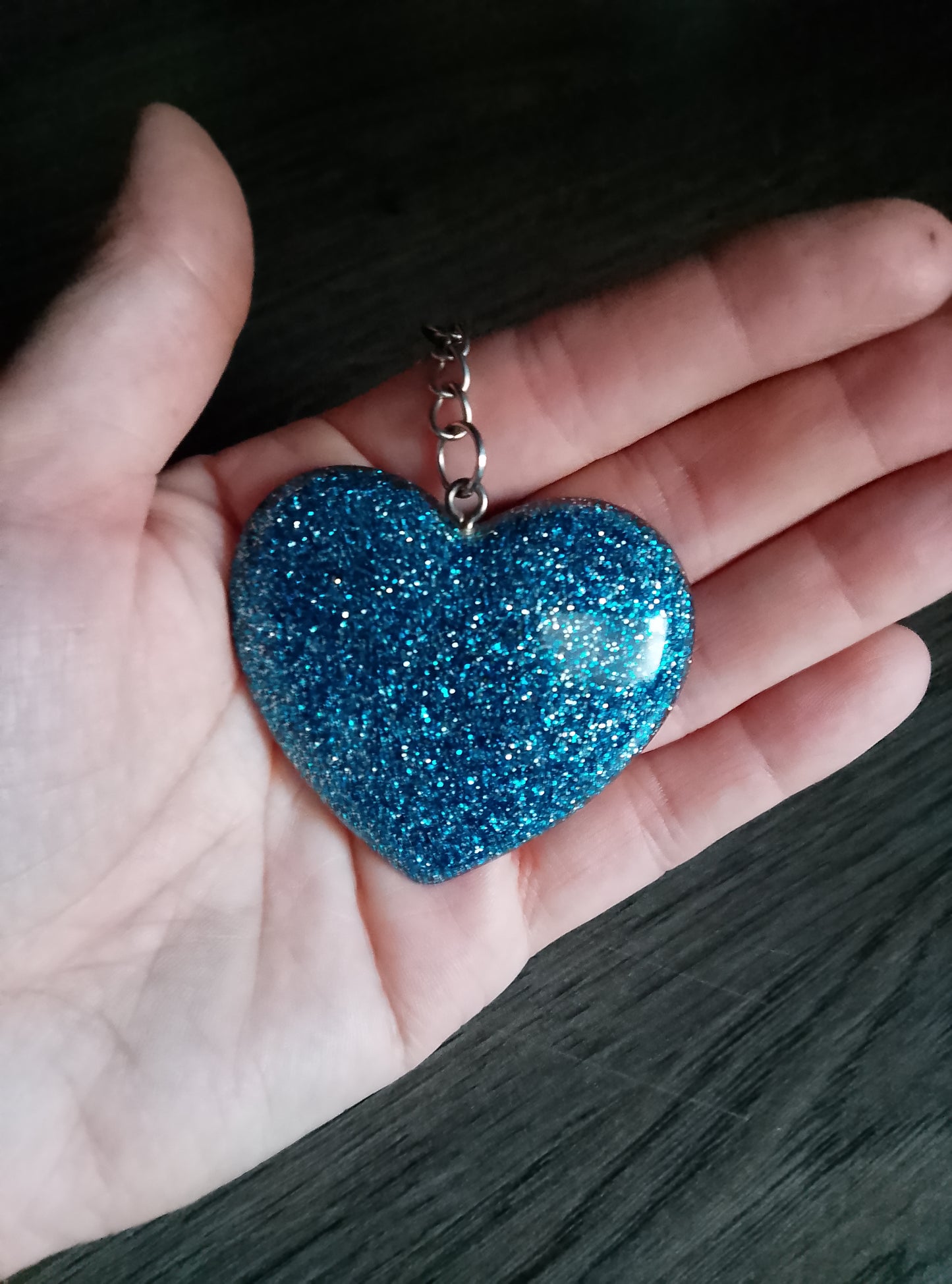 porte cle coeur paillette